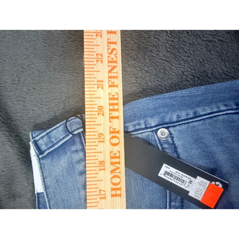 True Religion Geno No Flap SN Slim Straight Jeans Medium Wash Blue Mens 36 NEW